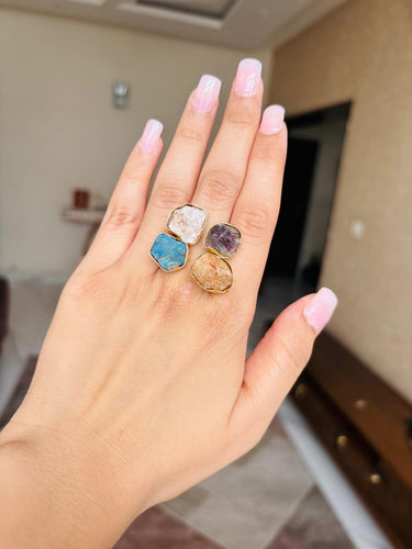 Raw Stone Golden Ring